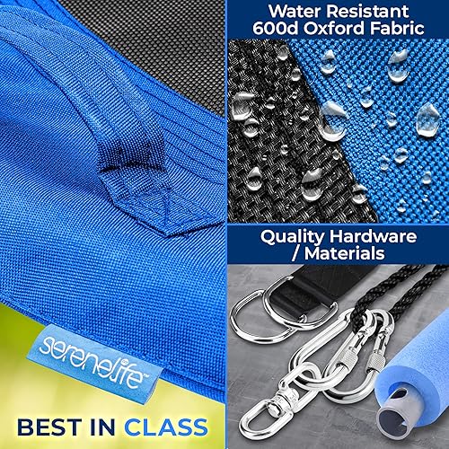 Miniatura 7 de SereneLife Columpio de platillo de 40 pulgadas, juego de columpios para exteriores con kit universal para colgar, asiento giratorio con almohada y