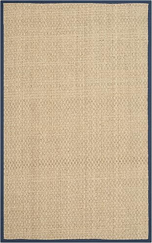 Vista 246 de SAFAVIEH Natural Fiber NF114A - Alfombra de hierba marina, tejido de canasta, con borde, para zonas de alto tráfico, sala de estar, dormitorio, 2