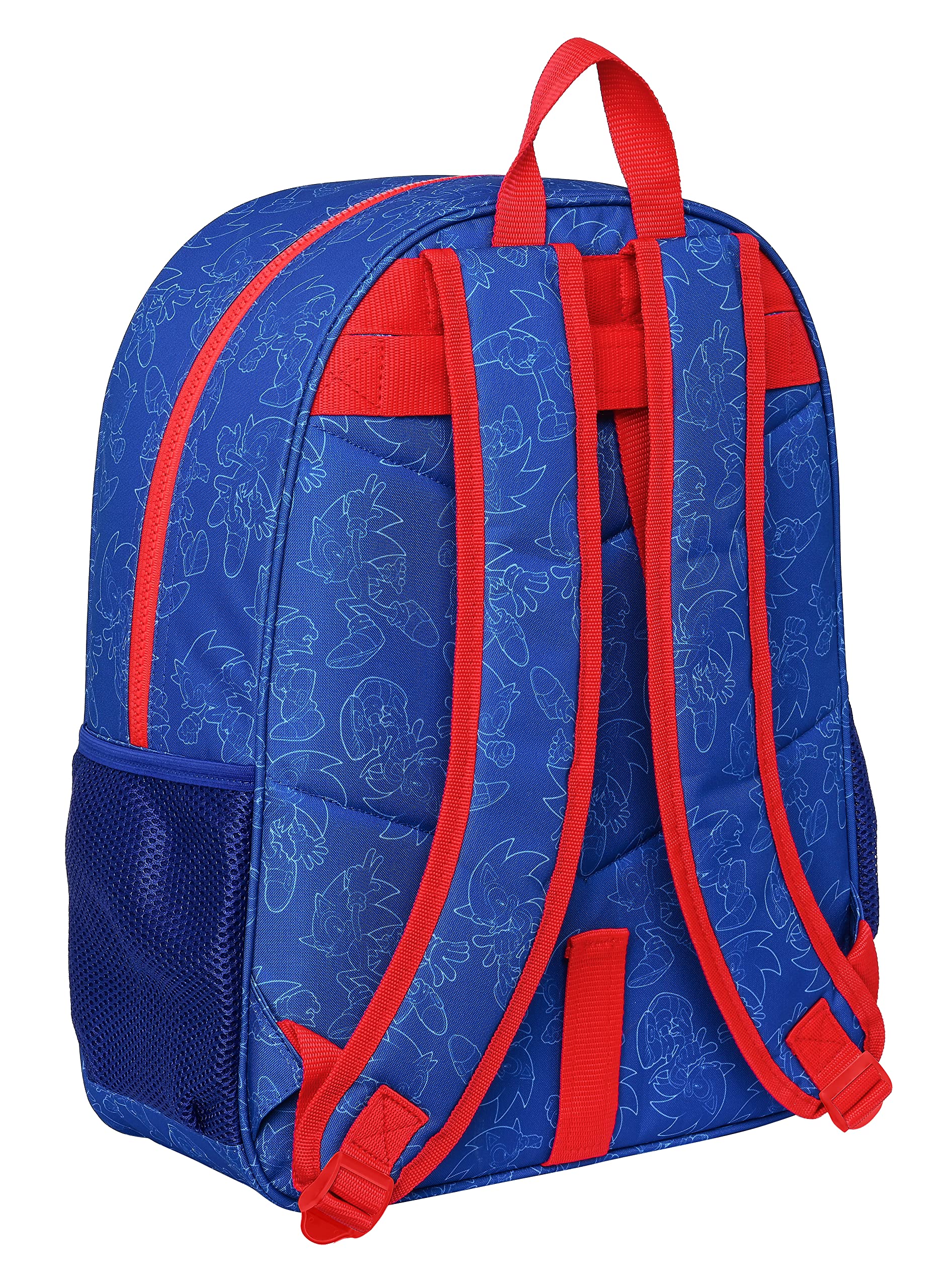 SONIC - Mochila Escolar Niño, Mochila Niño, Mochila Infantil, Adaptable a Carro, Ideal para Niños en Edad Escolar, Cómoda y Versátil, Calidad y Resistencia, 33x14x42 cm, Color Azul marino