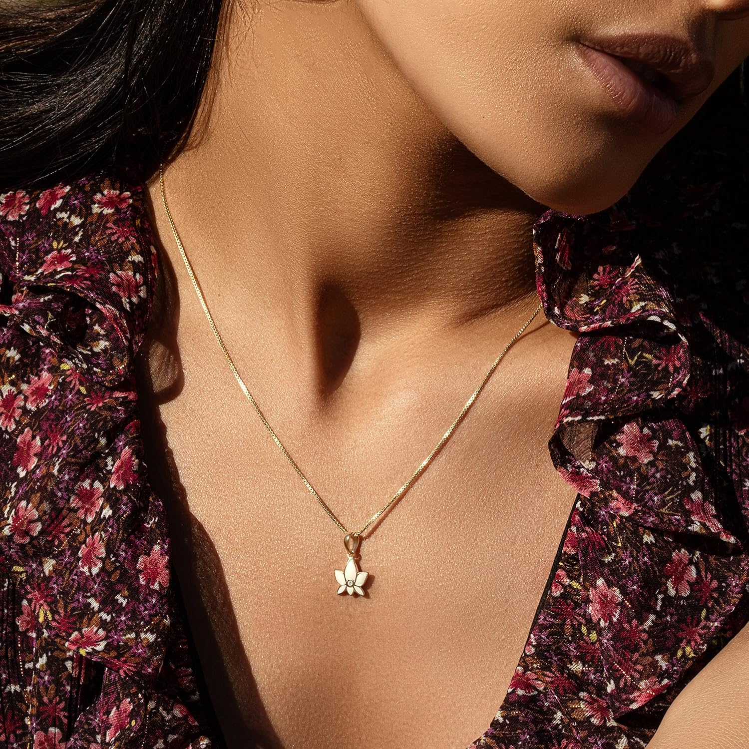 KARMA AND LUCK – Fortunate Protection Hamsa Charm & Emerging Beauty Lotus Pendant Necklace | 18" | Spiritual Jewelry for Protection & Growth