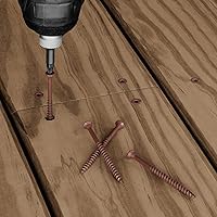 Vista 5 de Deck Plus Tornillos para madera, tornillos exteriores marrones, 2" x #8, 5lb