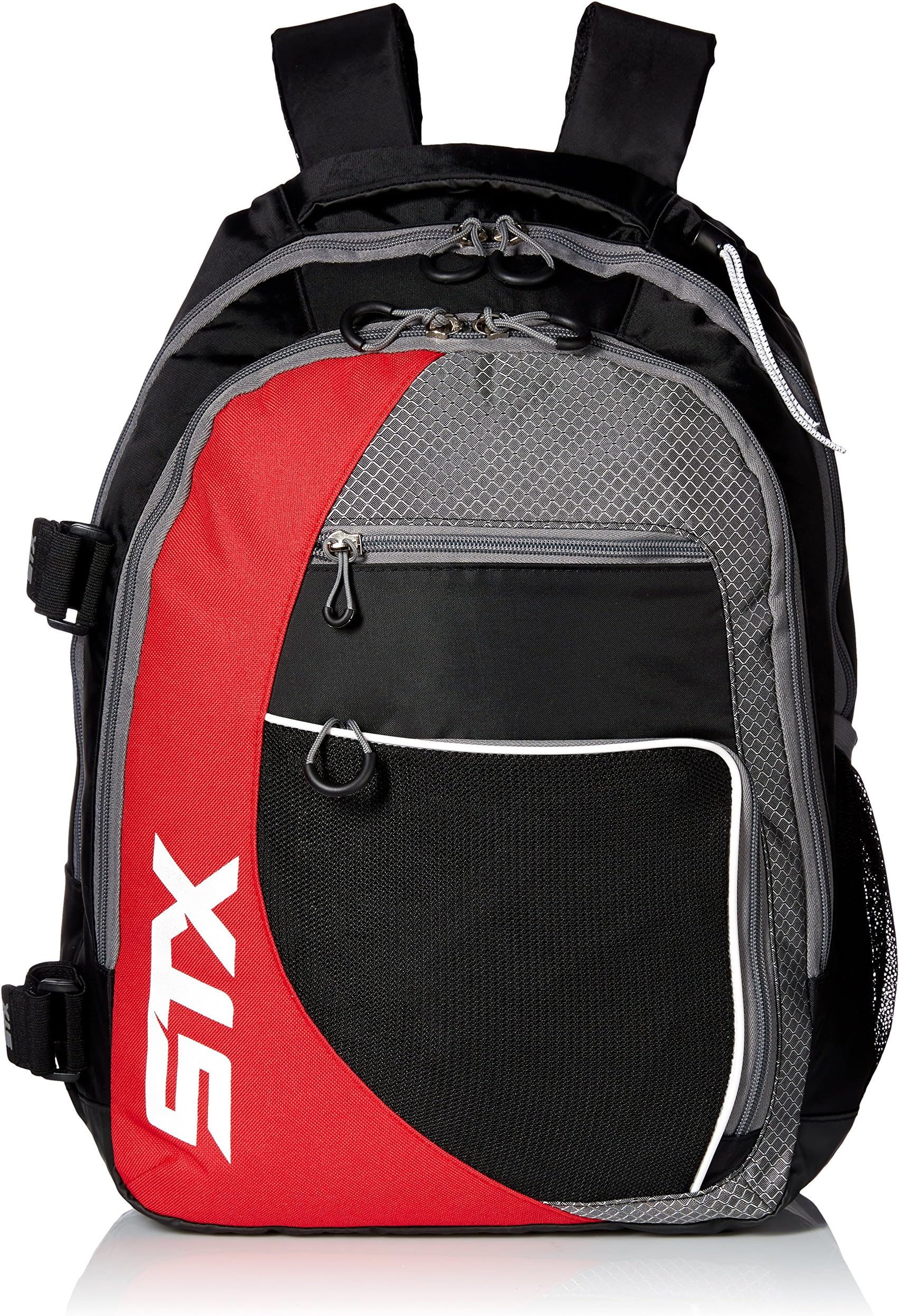 STX Lacrosse Sidewinder Lacrosse Backpack, Black/Red