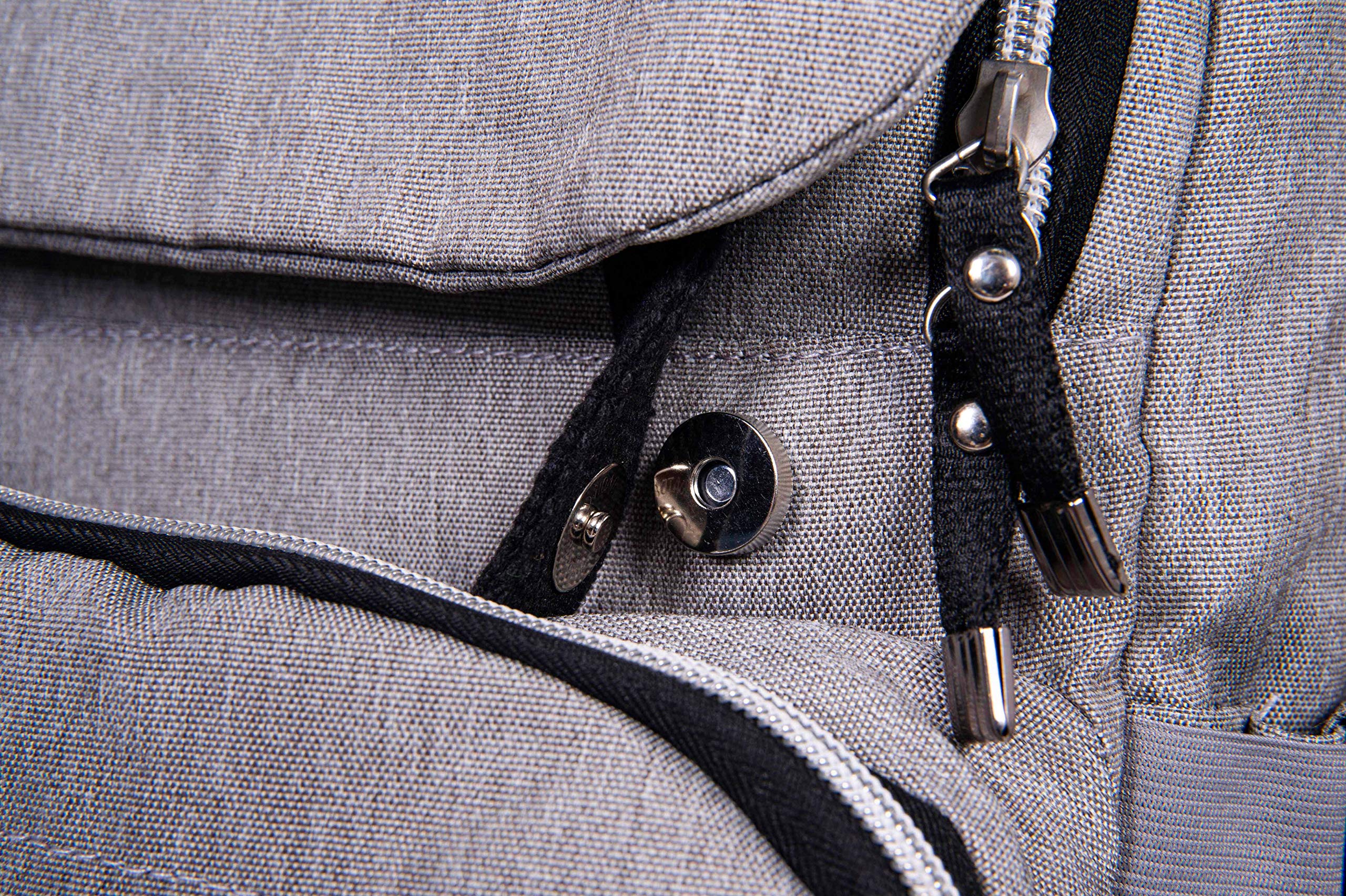Sac à dos Baby On Board - Freestyle Chicago (Gris/Noir) avec Compartiment Repas Isotherme et Port USB Inclus