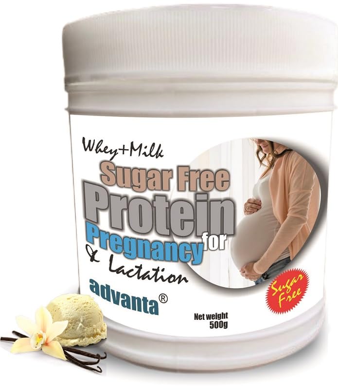 Image of Advanta Sugar Free Whey Protein Powder for Pregnant Women for Pregnancy & Lactation as snack for Breastfeeding Mothers - 500g Vanilla