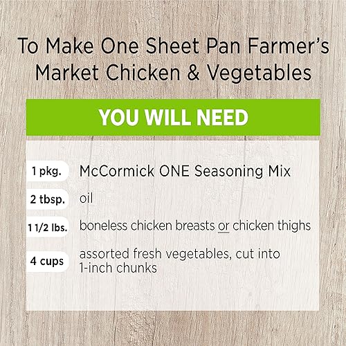 Miniatura 5 de McCormick One Sheet Pan Farmer's Market - Mezcla de condimentos para pollo y verduras, 1.25 onzas (paquete de 12)