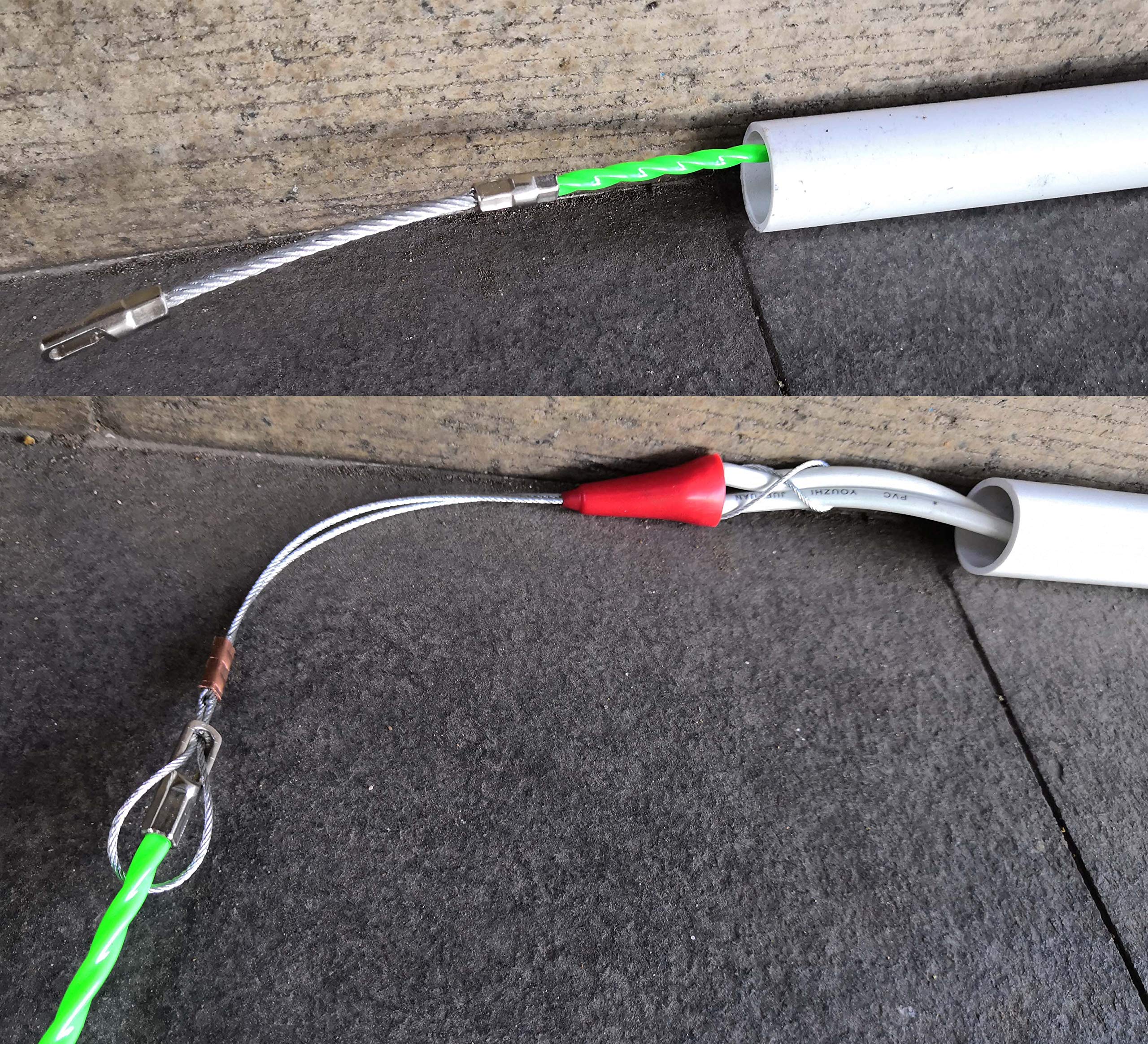 Cable eléctrico de 20 m para tirar de la línea de alambre (20 m, diámetro verde, 4,5 mm)