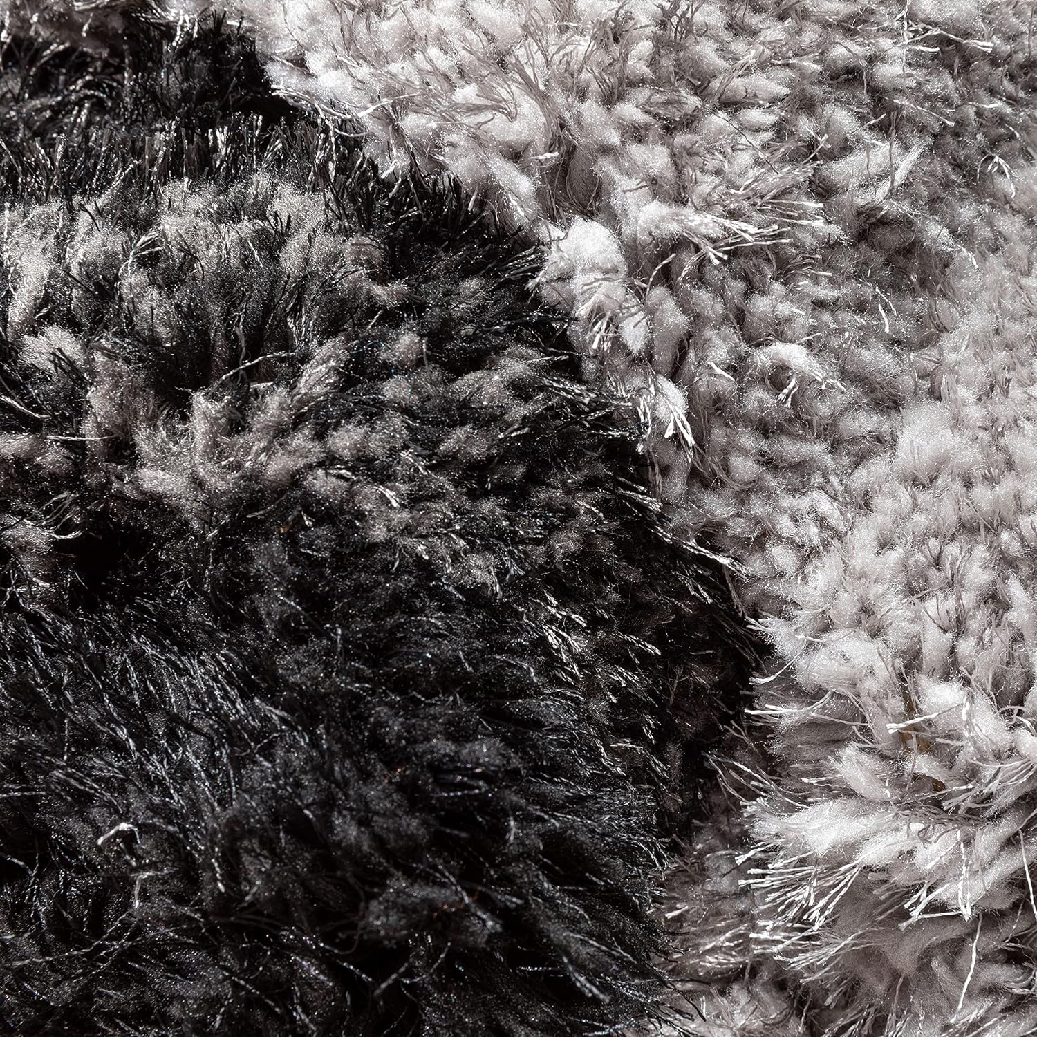 Well Woven Luze Black Hourglass Waves Geometric Thick Soft Plush 3D Textured Shag Runner Rug 2x7 (2'3" x 7'3")