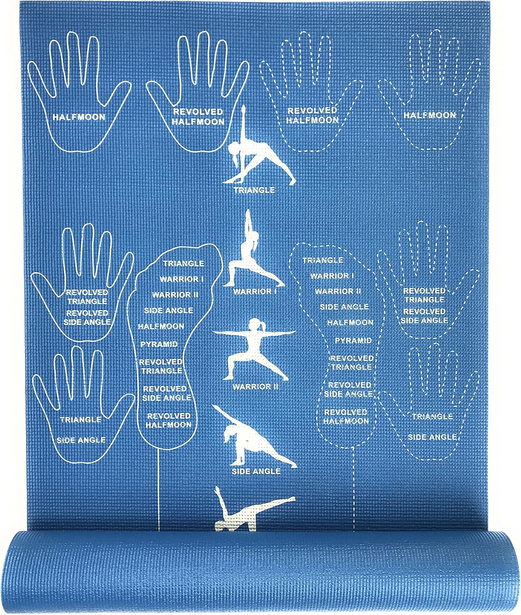 Instructional Yoga Mat/Educational Yoga Mat (Best Yoga Mat for Beginners Extra Thick Extra Long Learn Yoga or Better Your Alignment Works As a Kids Mat As Well As an Adult Mat)
