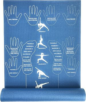 Instructional Yoga Mat/Educational Yoga Mat Best Yoga Mat for Beginners Extra Thick Extra Long Learn Yoga or Better Your Alignment Works As a Kids Mat As Well As an Adult Mat