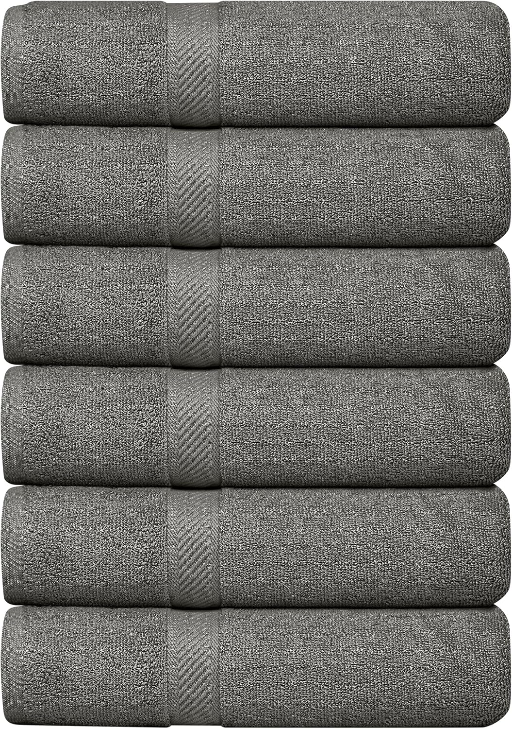 Oakias 6 Pack Small Cotton Towels Grey – 22 x 44 Inches 500 GSM – Hotel, Pool & Gym Towels – Highly Absorbent