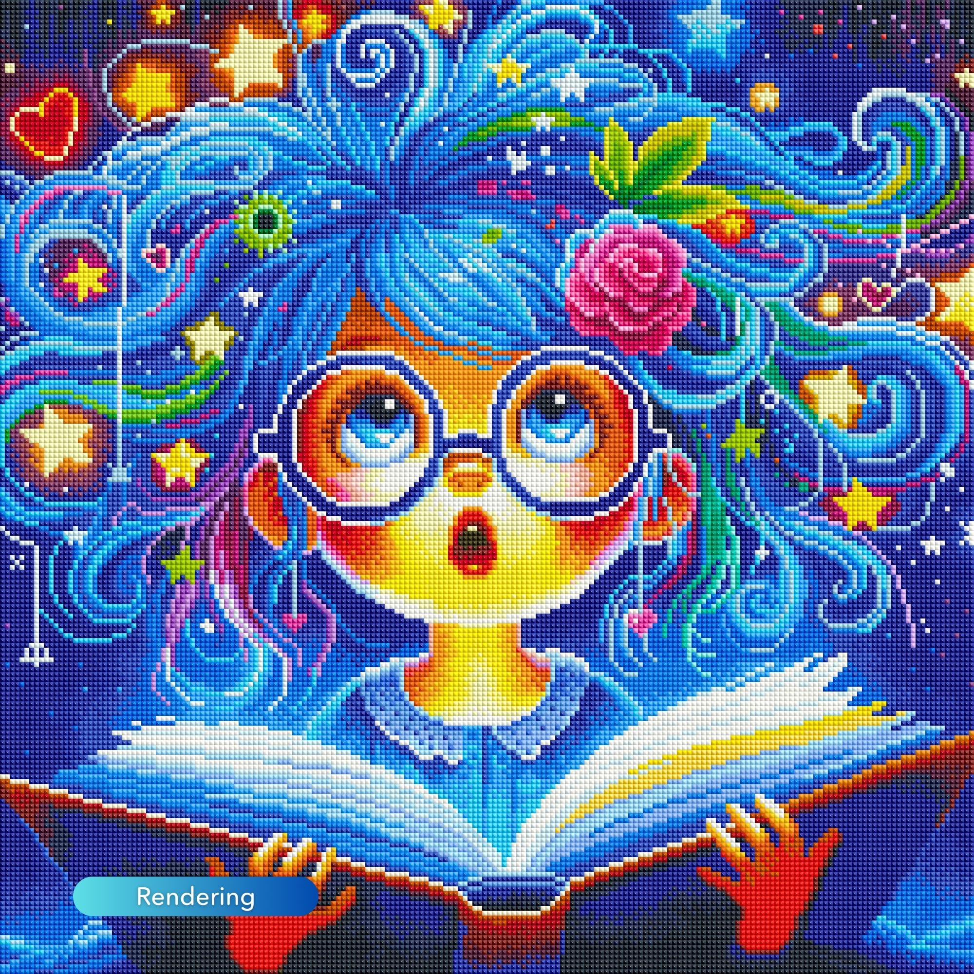 Picmondoo Diamond Painting, Large, 50 x 50 cm, with Square Resin Stones, AB Stones, Rhinestones & Metallic Colours - Image 4