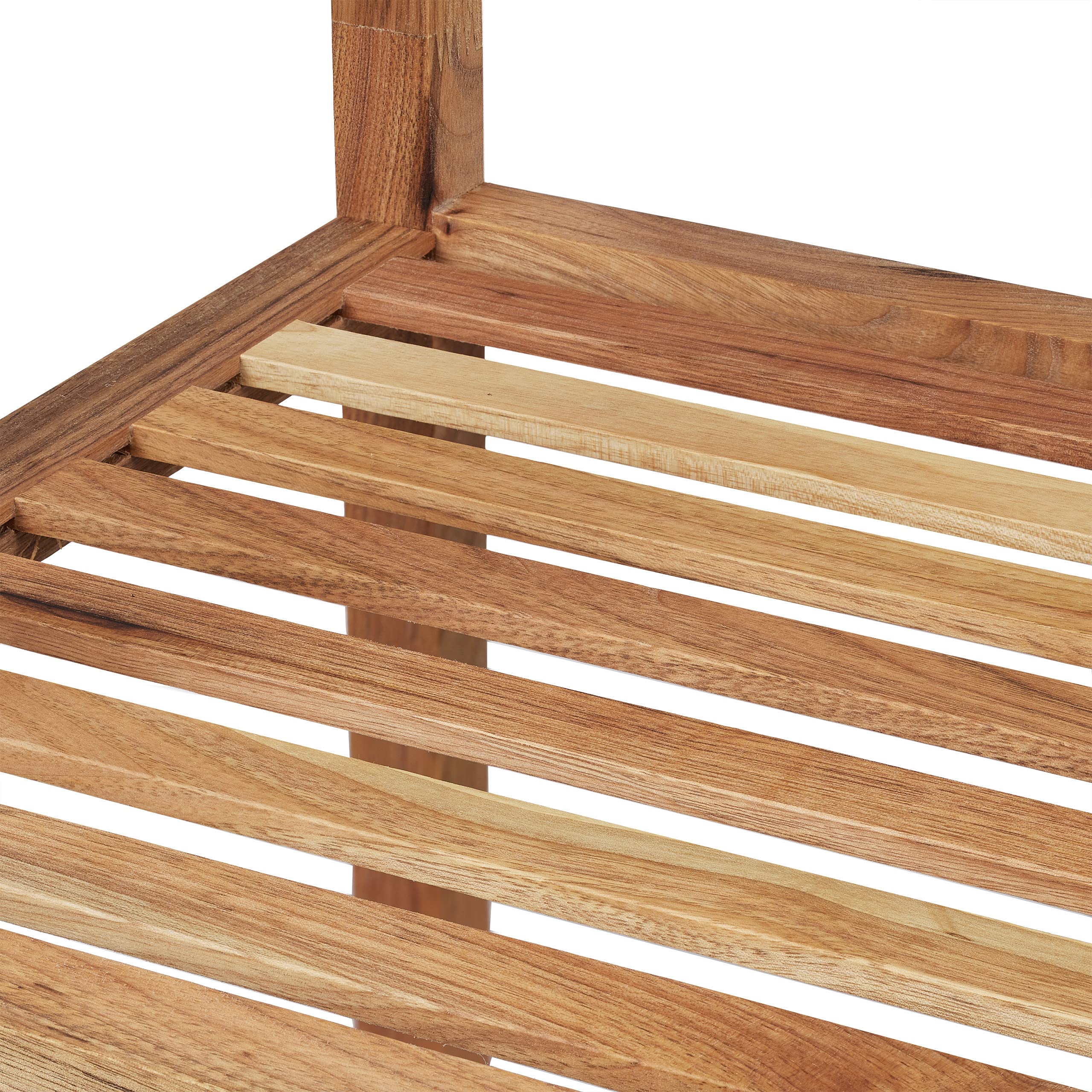 Relaxdays Badregal Walnuss, HBT 145 x 36 x 36 cm, 5 Ablagen, quadratisch, Standregal Küche, Badezimmer Regal Holz, Natur