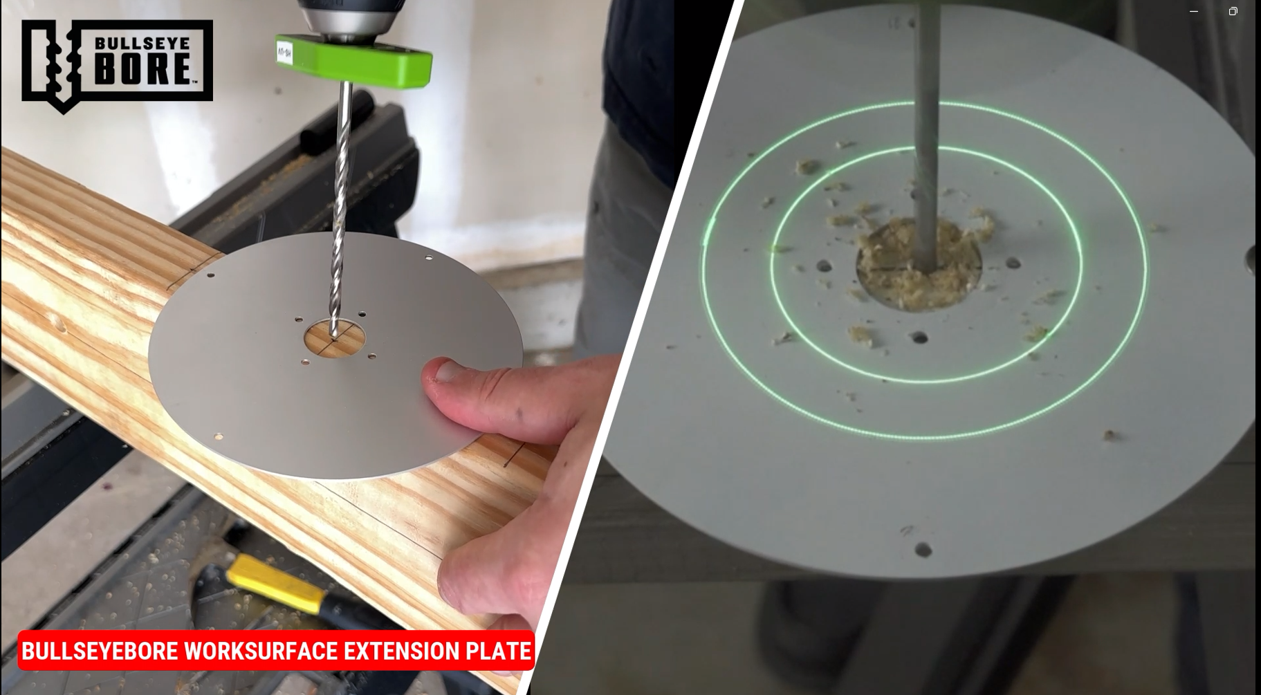 BullseyeBore Core Worksurface Extension Plate | For Narrow