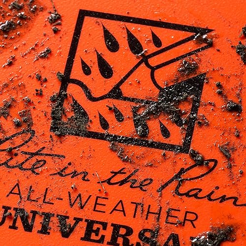 Miniatura 8 de Rite in the Rain Cuaderno con espiral superior resistente a la intemperie, 3 x 5 pulgadas, cubierta naranja, patrón universal, paquete de 6 (No.