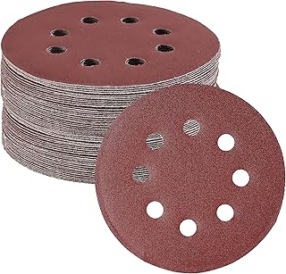 Bates- Sanding Discs 5 Inch 8 Hole, 30 Pack, Assorted Grits 40 80 120 220 320 600, Sanding Discs, Sanding Pads, Hook and Loop Sanding Disc, 8 Hole Sanding Discs, Round Sandpaper Discs, 5 inch Sanding