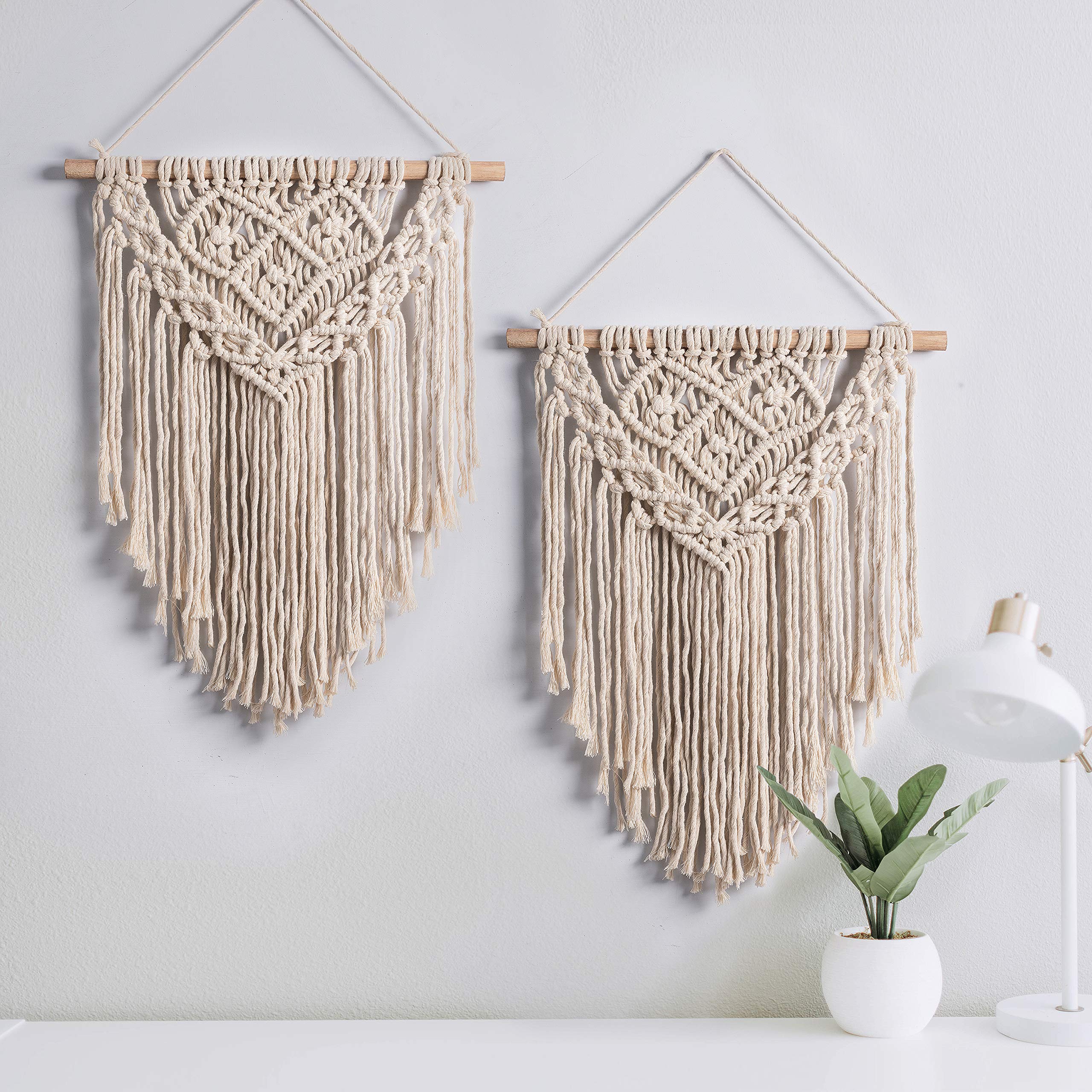 Boho Macrame Wall Hanging - Beige Tapestry Set -1 Boho Macrame Wall Hanging - Beige Tapestry Set -1