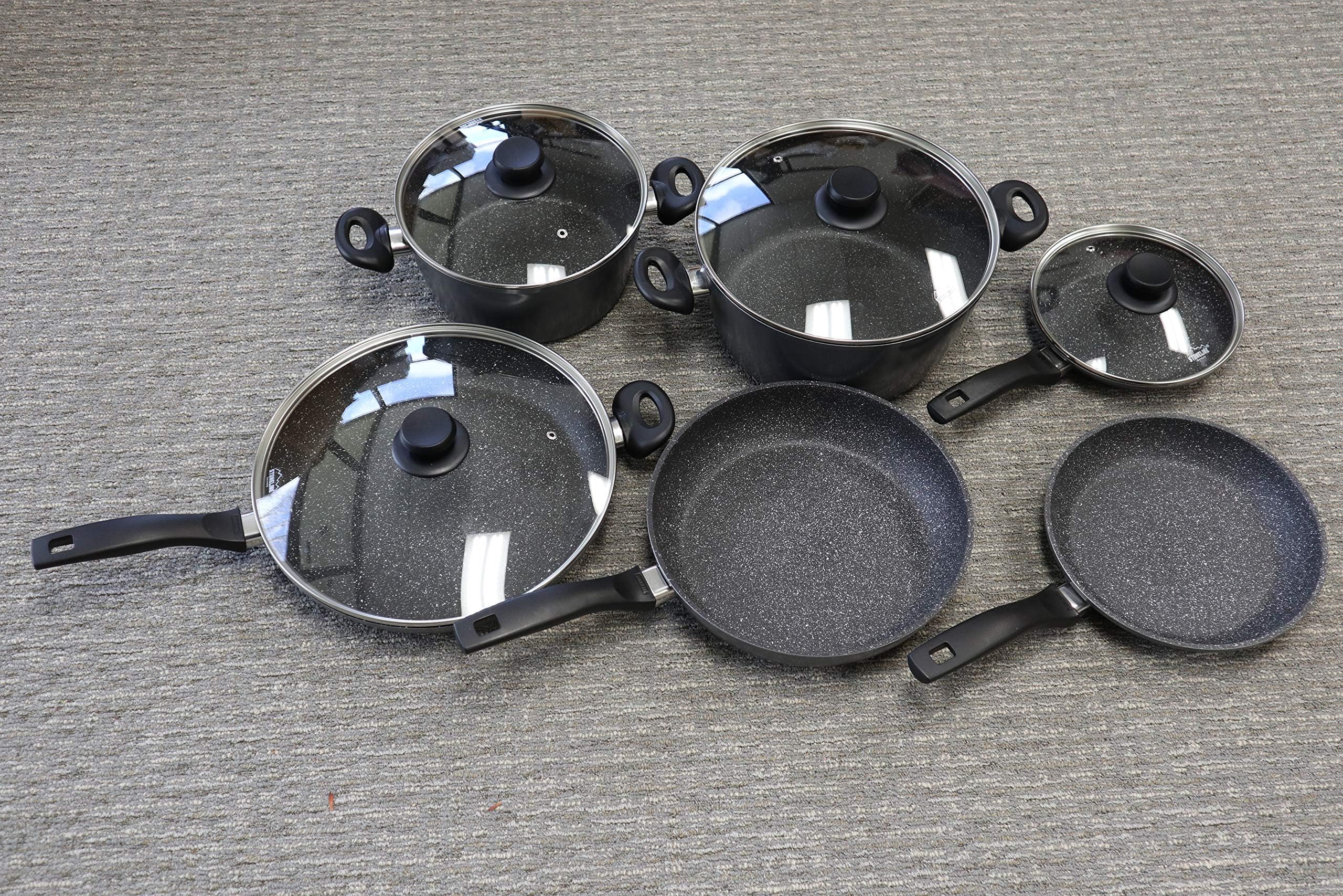 Germany's Stoneline Xtreme Series 10 Pieces Set Non-stick Non-Toxic Stone Coating Cookware - Won 2017 European Cookware of the Year, better taste food