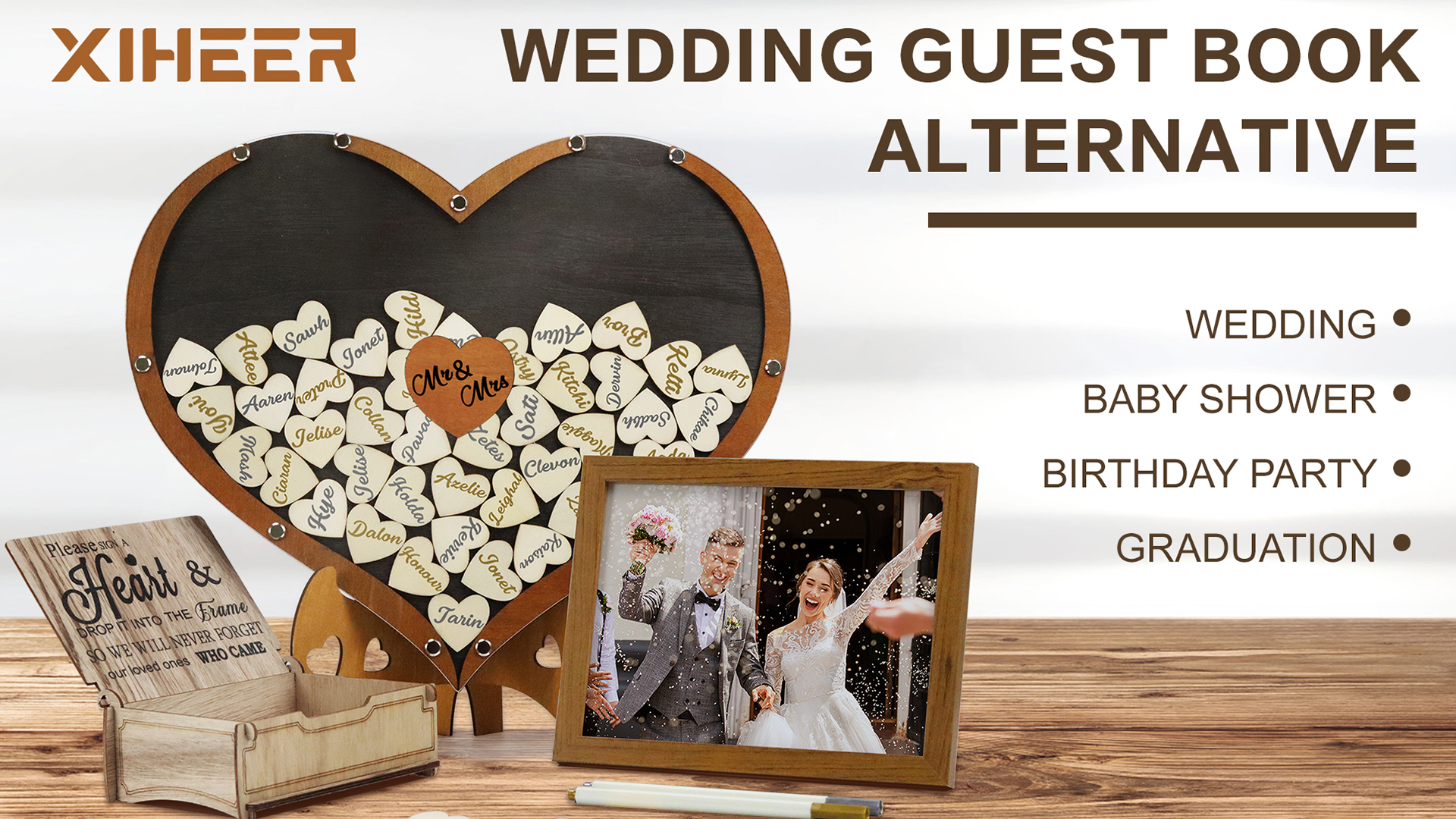 Amazon.com: Wedding Guest Book Alternative - Rustic Wedding