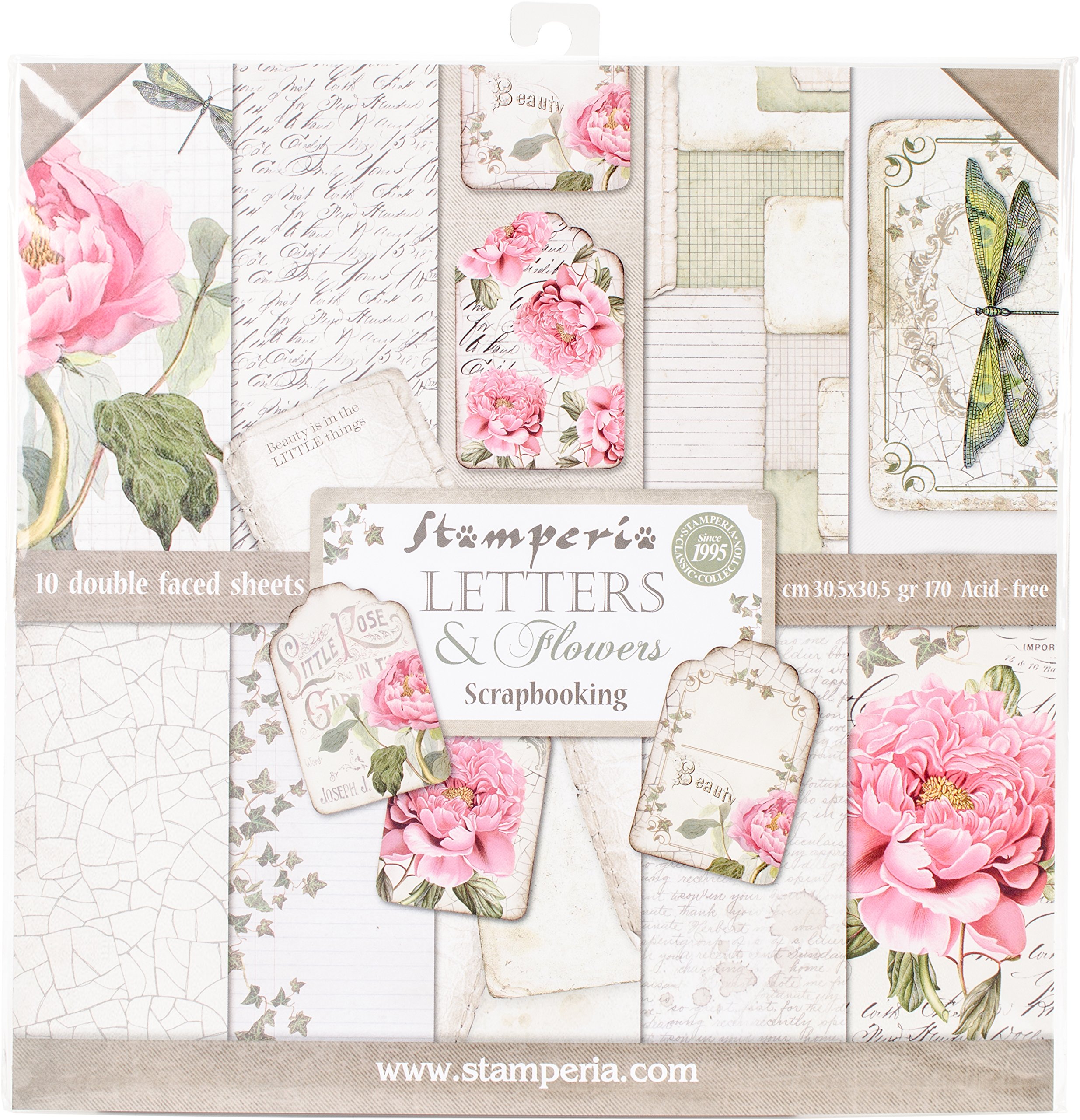 Stamperia Bloc Papier Scrap double Face 10 feuilles 30,5x30,5 (12