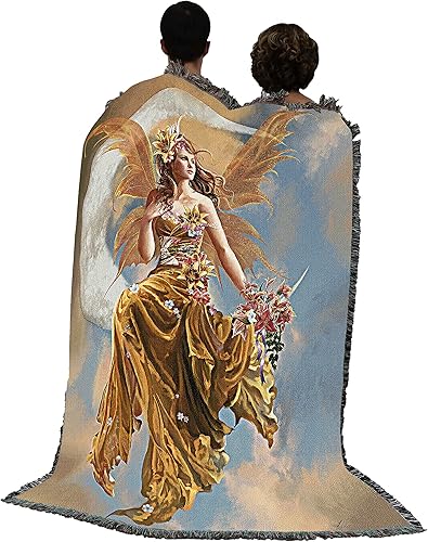 Miniatura 3 de Pure Country Weavers Nene Thomas - Manta con diseño de hadas y luna de la Tierra, hecha en los Estados Unidos (72 x 54 pulgadas)