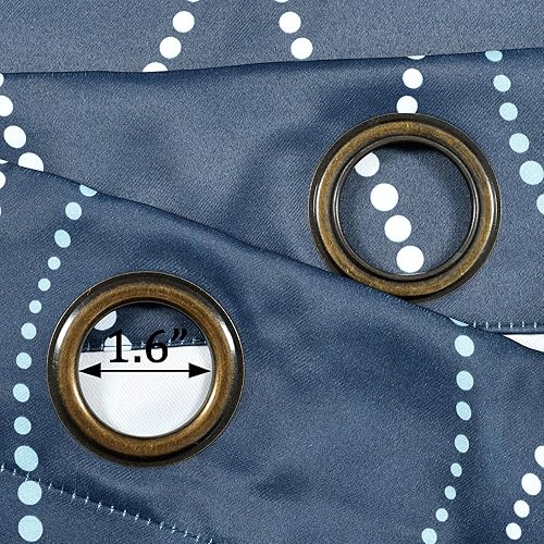 Miniatura 5 de Lush Decor Par de paneles de cortinas para ventana con filtro de luz remolinos, 108 pulgadas de largo x 52 pulgadas de ancho, azul marino