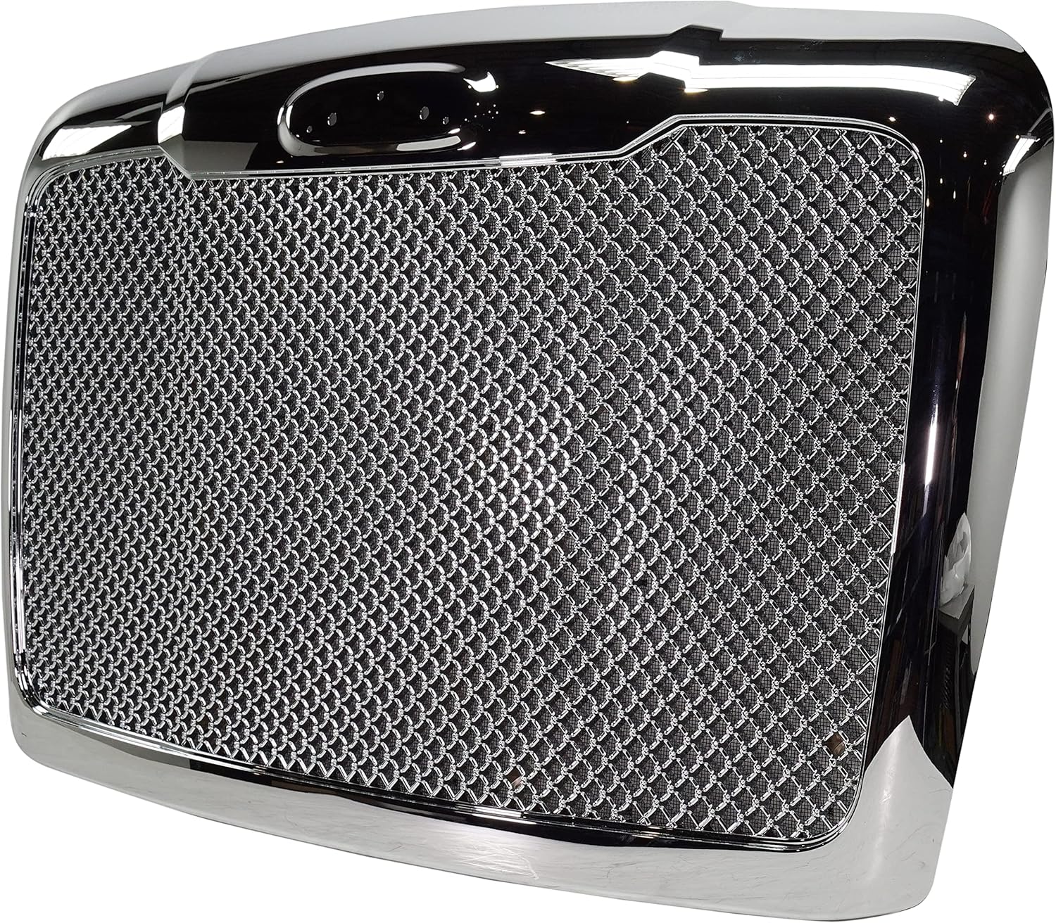 Evan Fischer Grille Assembly Compatible with 2008-2017 Freightliner Cascadia, Chrome, Mesh Insert, With Bug Screen