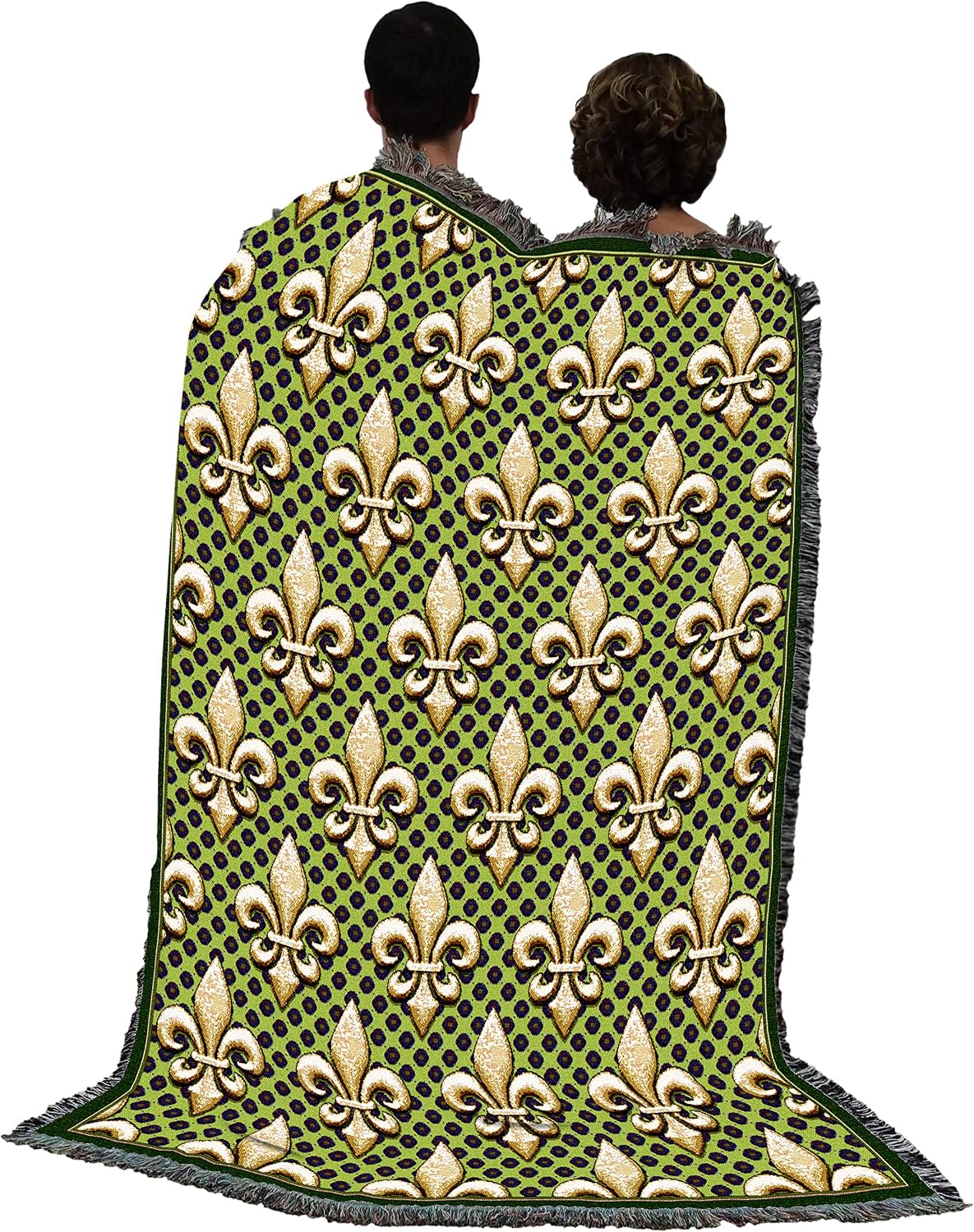 Pure Country Weavers Fleur De Lis Blanket - Patterns Gift Tapestry Throw Woven from Cotton - Made in the USA (72x54)