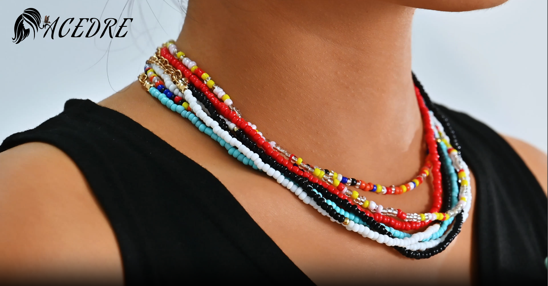 【AJO AJOBYAJO】25SS★ Multi Color Beads Layered Necklace Sai Layered Necklace ☆Multi☆ – Artjuna Collection