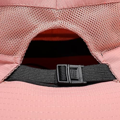 Miniatura 8 de Sombrero de sol para mujer de verano, sombrero de playa de ala ancha, protección UV al aire libre, plegable, malla fresca, diseño para cola de Rosa