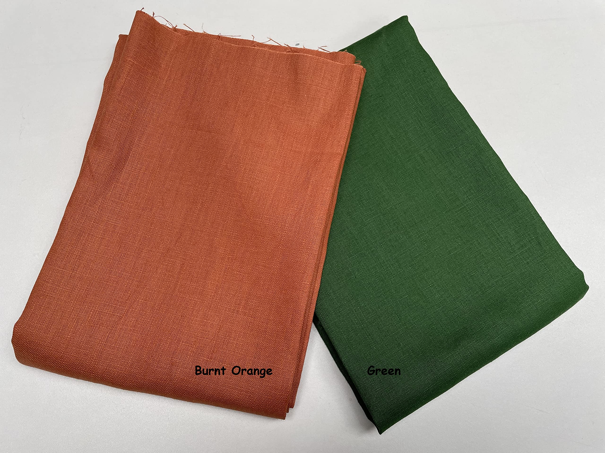 Lightweight Linen Fabric Soft Plain Pure Material Cloth for Home Decor Bedding Clothes Curtains - 140cm Wide Burnt Orange (1 Metre) - Image 2