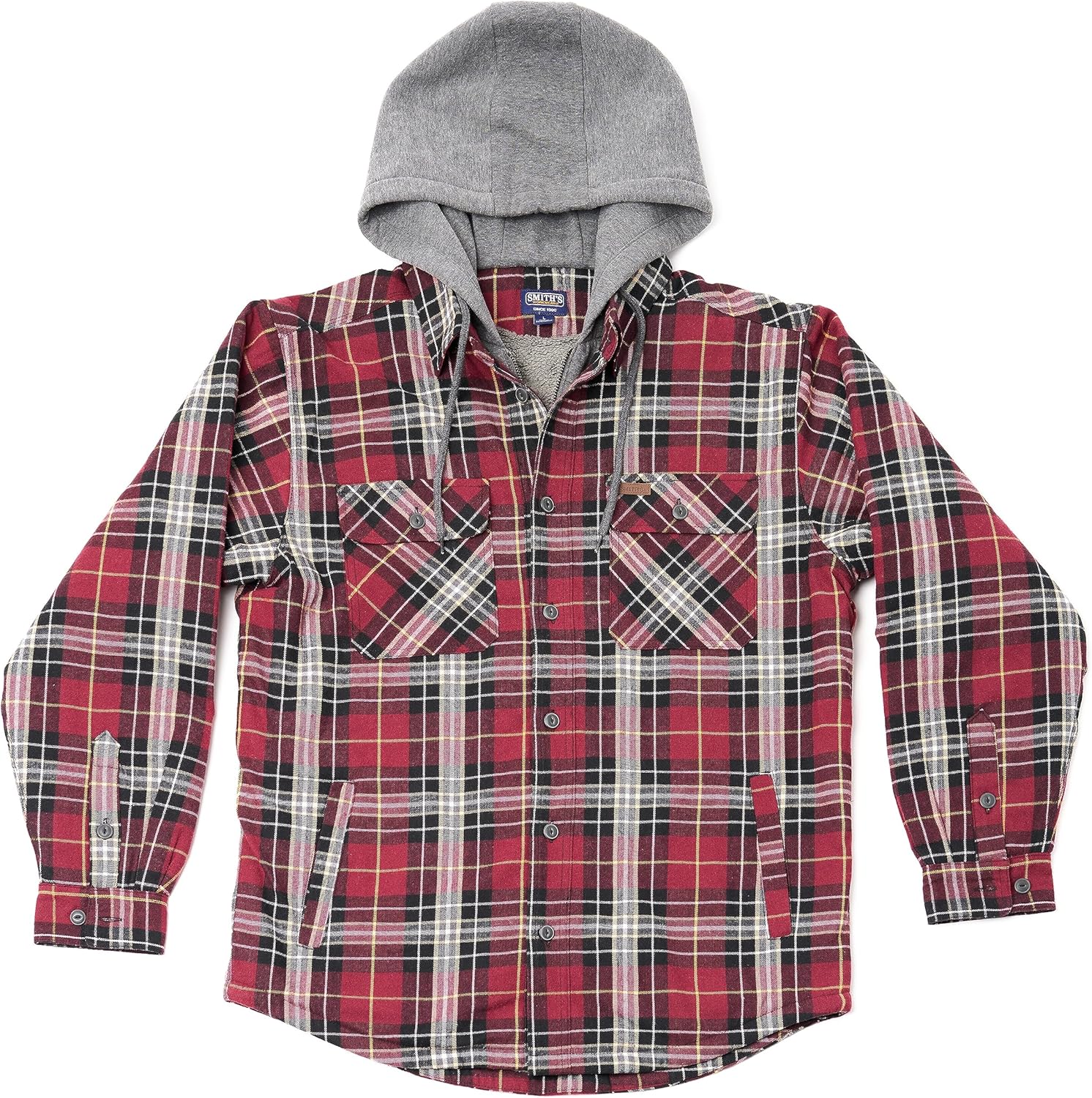 Smith's Workwear Mens Sherpa-Lined Hooded Flannel Shirt Jacket - Image 13