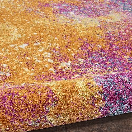 Miniatura 6 de Nourison Passion Sunburst - Alfombra de área de 2 pies 2 pulgadas x 7 pies 6 pulgadas, moderna, abstracta, fácil de limpiar, no se desprende, para