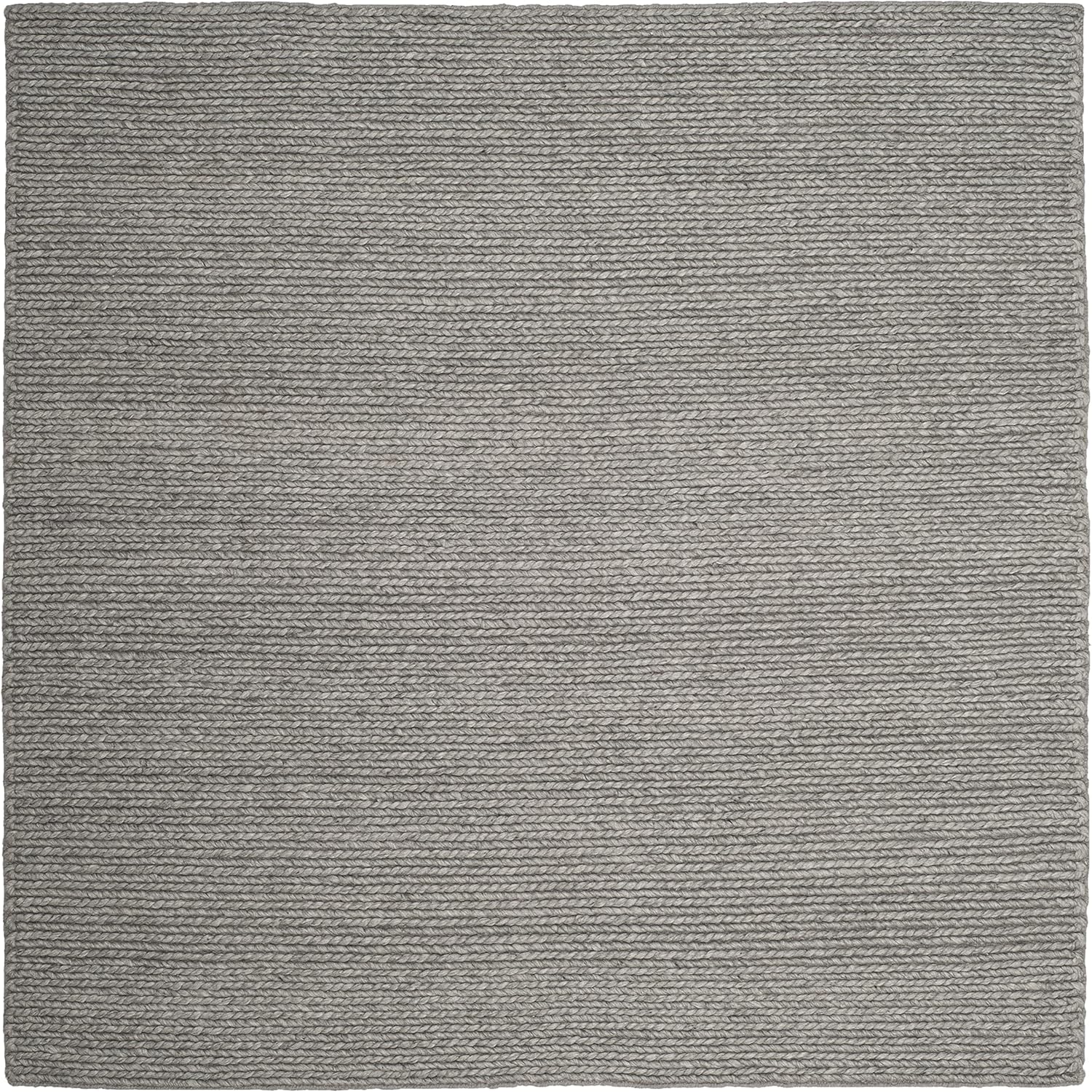 SAFAVIEH Natura Collection Area Rug - 4' Square, Steel, Handmade Wool & Viscose, Ideal for High Traffic Areas in Living Room, Bedroom (NAT311B)