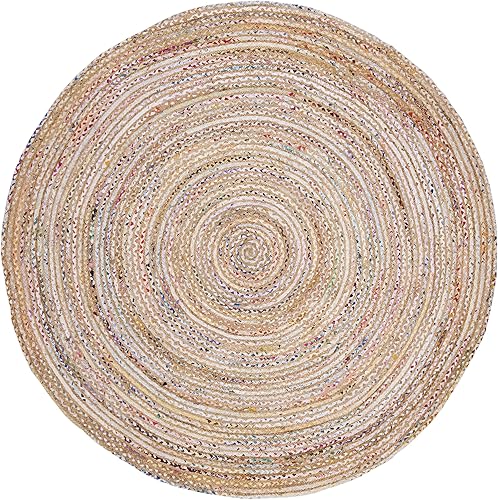 Miniatura 17 de SAFAVIEH - Alfombra 6x9 - Colección Cape Cod - Rojo y Multi, hecha a mano de yute y algodón, diseño trenzado tejido (CAP202A) Rojo, multi color,Azul