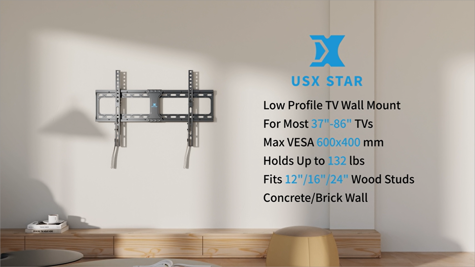 Amazon.com: UL Listed Fixed TV Wall Mount for 37-86 Inch Screens