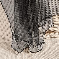 Vista 7 de Mosquitera negra para camas individuales a king size – 2 aberturas laterales y 6 bucles para colgar – Forma rectangular decorativa para el hogar