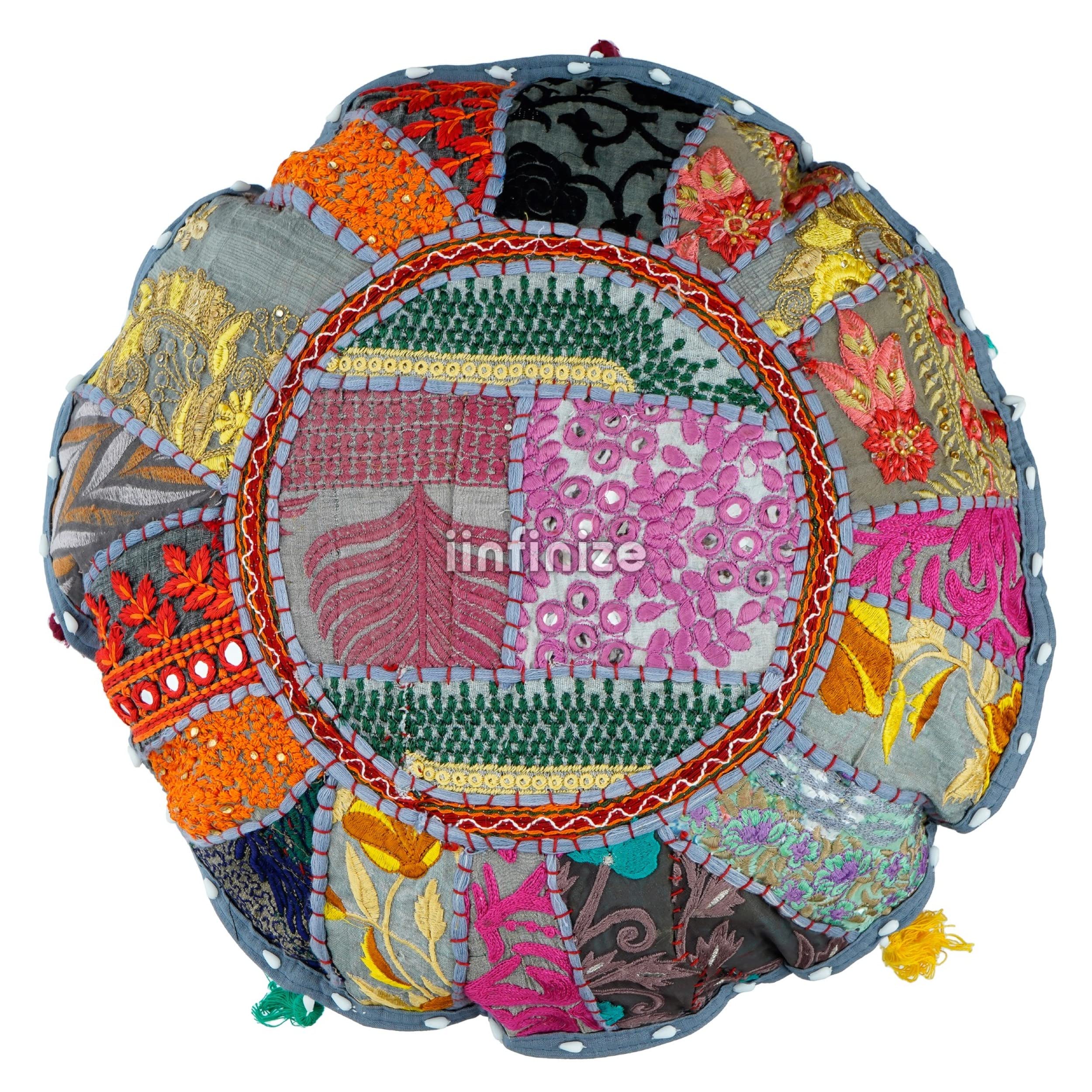 Buy iinfinize Indian Handmade Pillow Cover Cotton Round Khambadiya