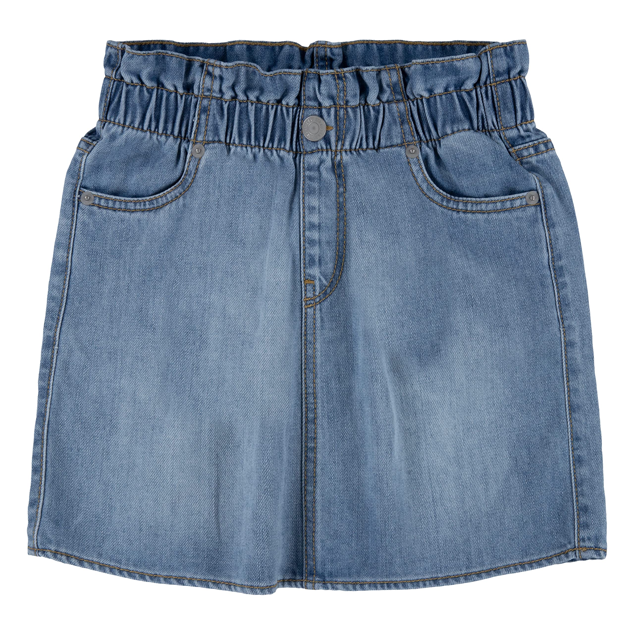 Levi's pull-on denim sk de tiro alto: ropa cómoda sin botones para niñas 5