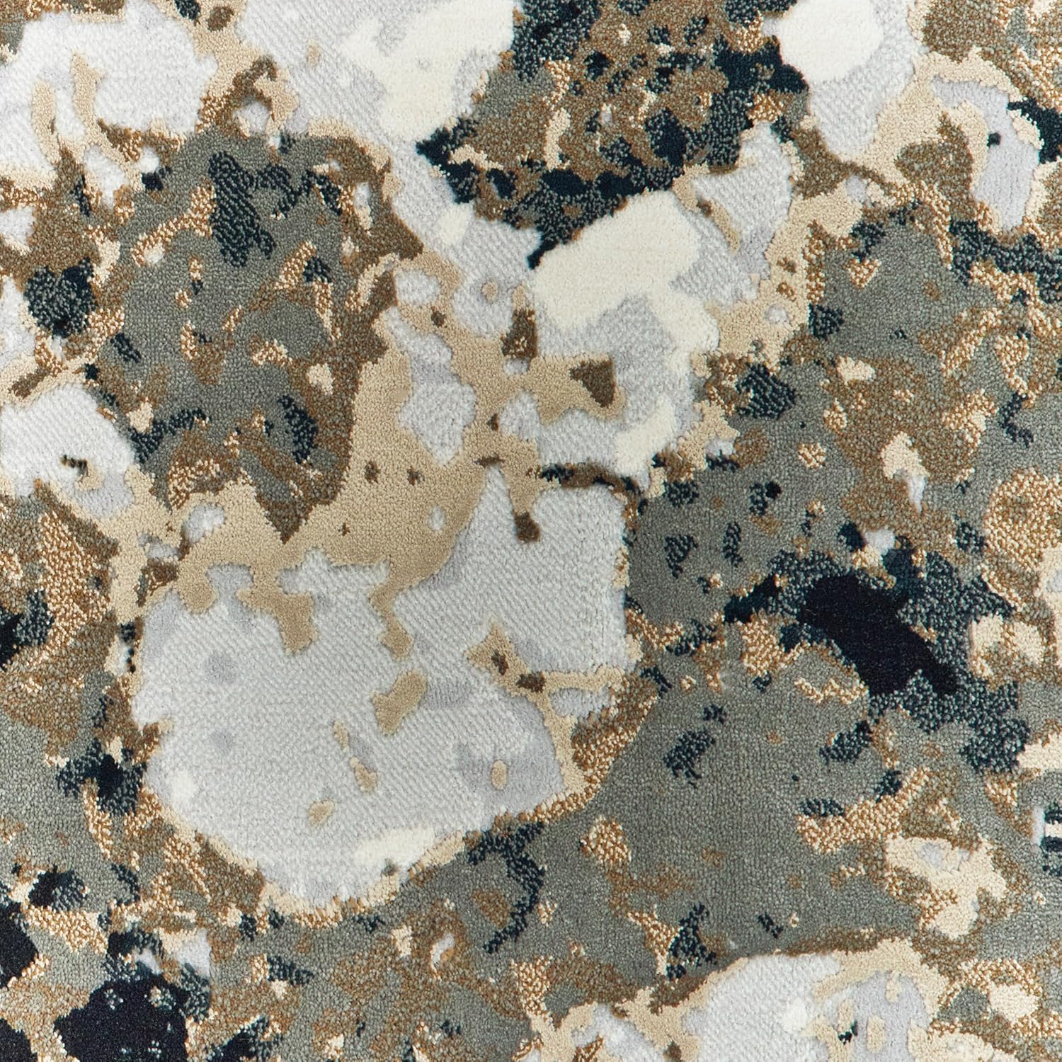 Oriental Weavers Bowen Area Rug - 1808Q - 6'7" x 9'6" - in Navy/Gold - Modern Style, Stain Resistant, Family and Pet Friendly, Dining, Living Room Rug