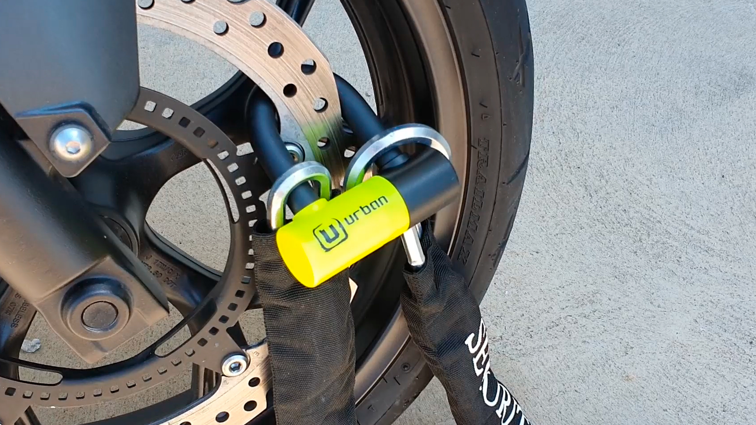 Lucchetto Antifurto Mini U Con Catena Da 120 Cm UR59120 - Per Disco Freno Moto, Doppia Chiusura, Livello Sicurezza 11