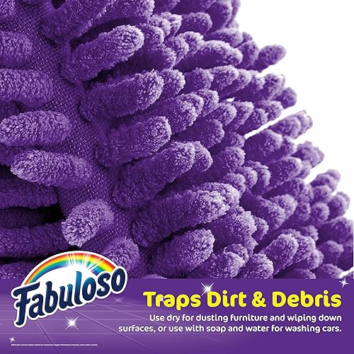 Miniatura 4 de Fabuloso Guantes de limpieza de microfibra, paquete de 3, color morado, sin pelusas, sin arañazos, para superficies y muebles, paño de mano de