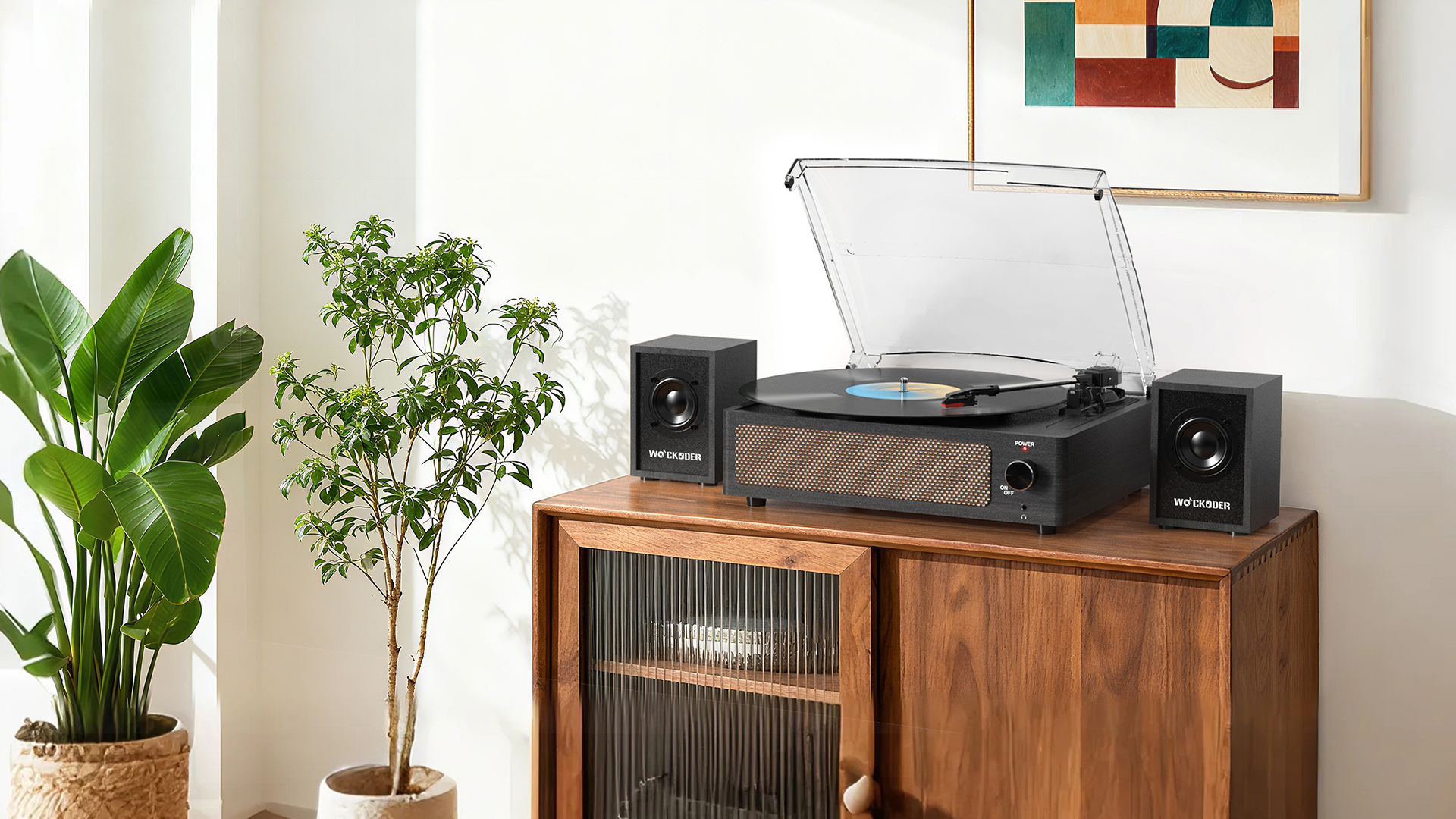 Amazon.com: Record Player with Passive Bookshelf Speakers Belt