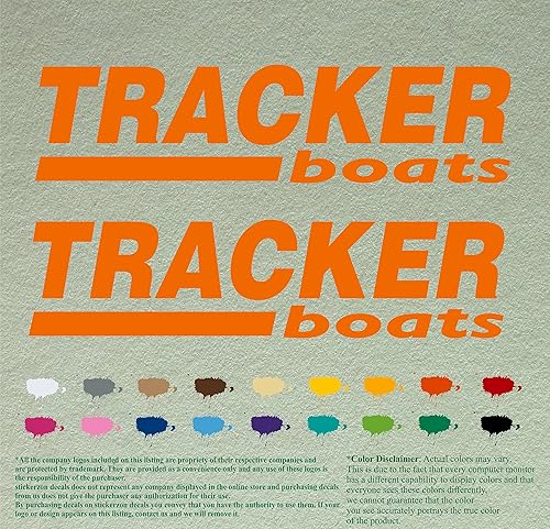 Miniatura 2 de Par de calcomanías de vinilo para rastreador de barcos, para motor fuera de borda, lote de 2 (36 pulgadas, rojo 031)