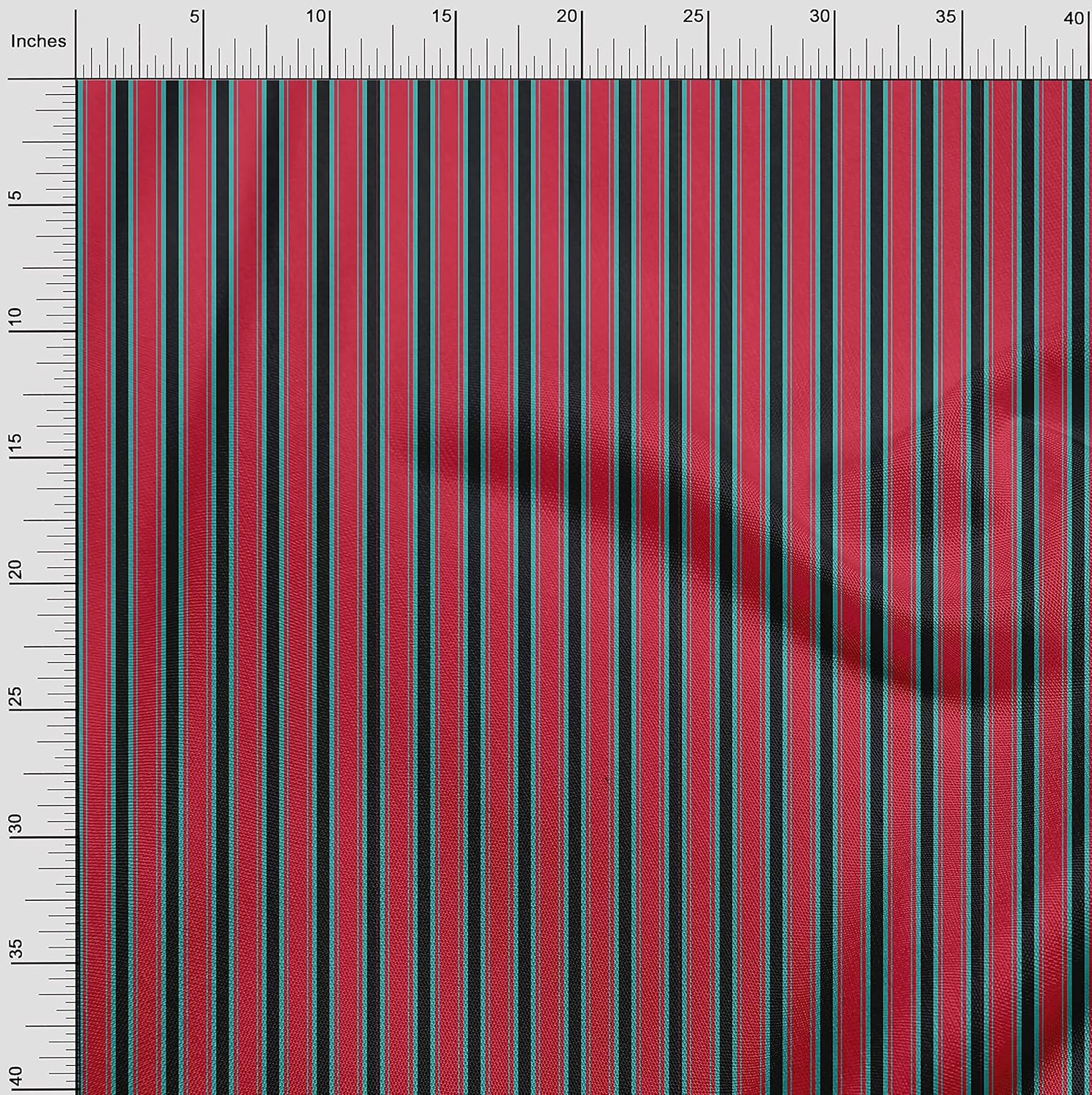 oneOone Polyester Spandex Bright Red Fabric Striped Quilting Supplies Print Sewing Fabric by The Yard 56 Inch Wide