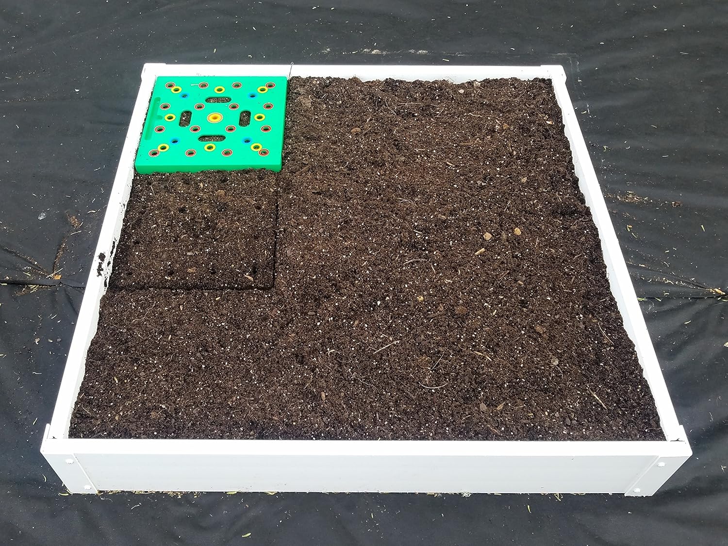 3 x 3 Square Foot Design, Stack-able, White, Vinyl, Raised Garden Bed