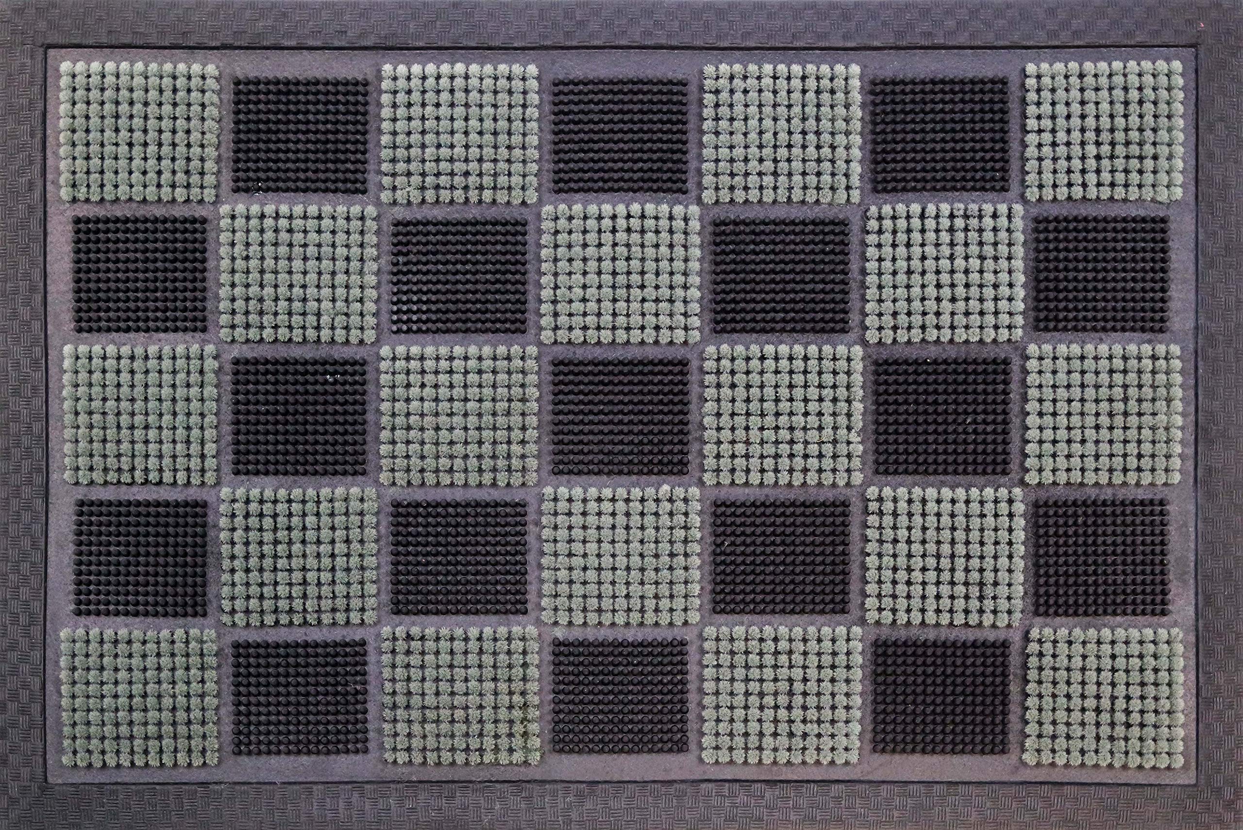 Tapis en fibres synthétiques gris ID Mat avec épaisseur fine de 1 cm
