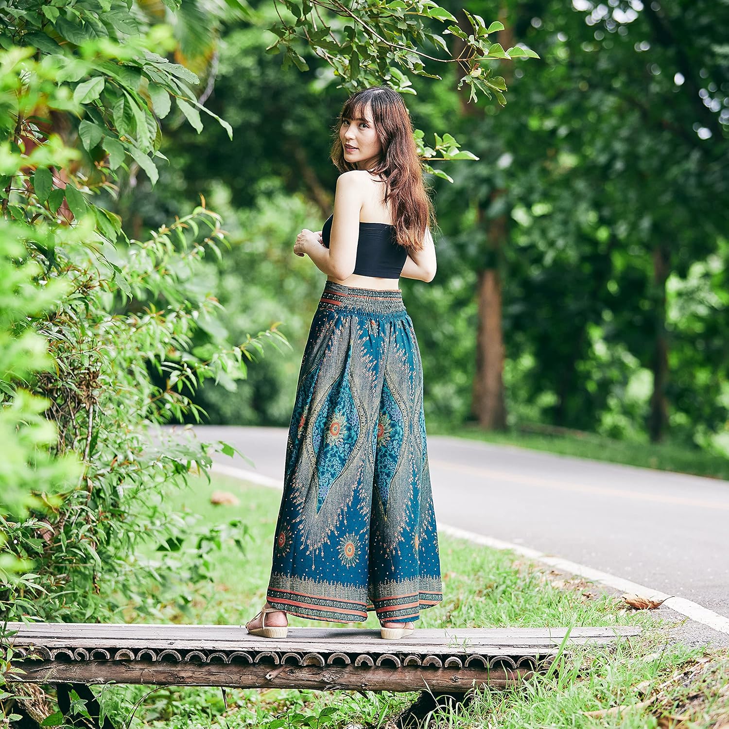 Lannaclothesdesign Palazzo Pants for Women Wide Leg Boho Harem Yoga Pants S M L XL Sizes - Image 5