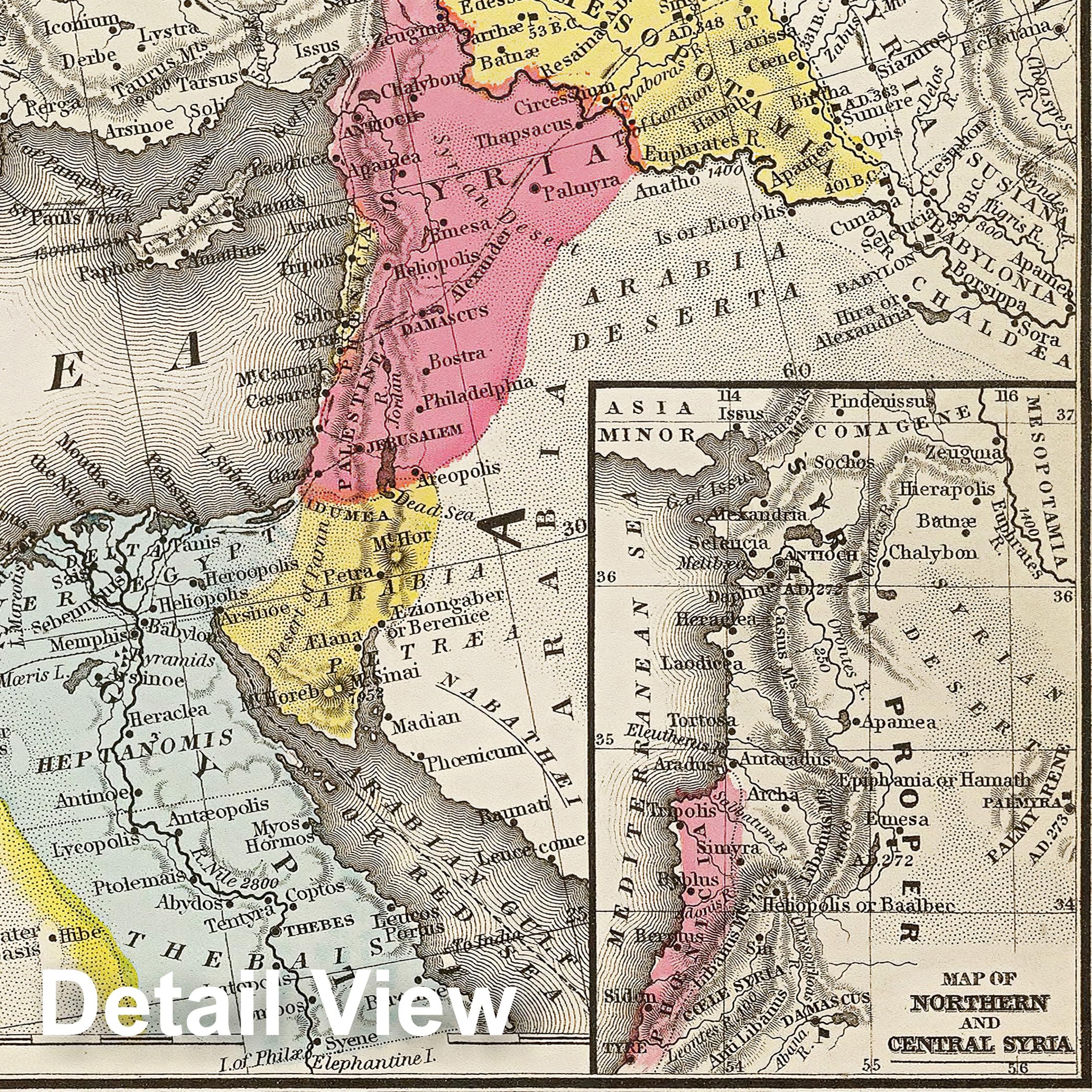 Mapa histórico - Mapa del imperio romano en el período de su mayor extensión del año A.D. 107, 1875 Atlas clásico - Arte de pared vintage - 36 x 24 pulgadas