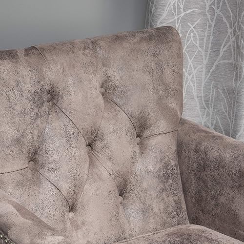 Miniatura 7 de Medford Fabric Club - Silla con acentos de cabezas de botón