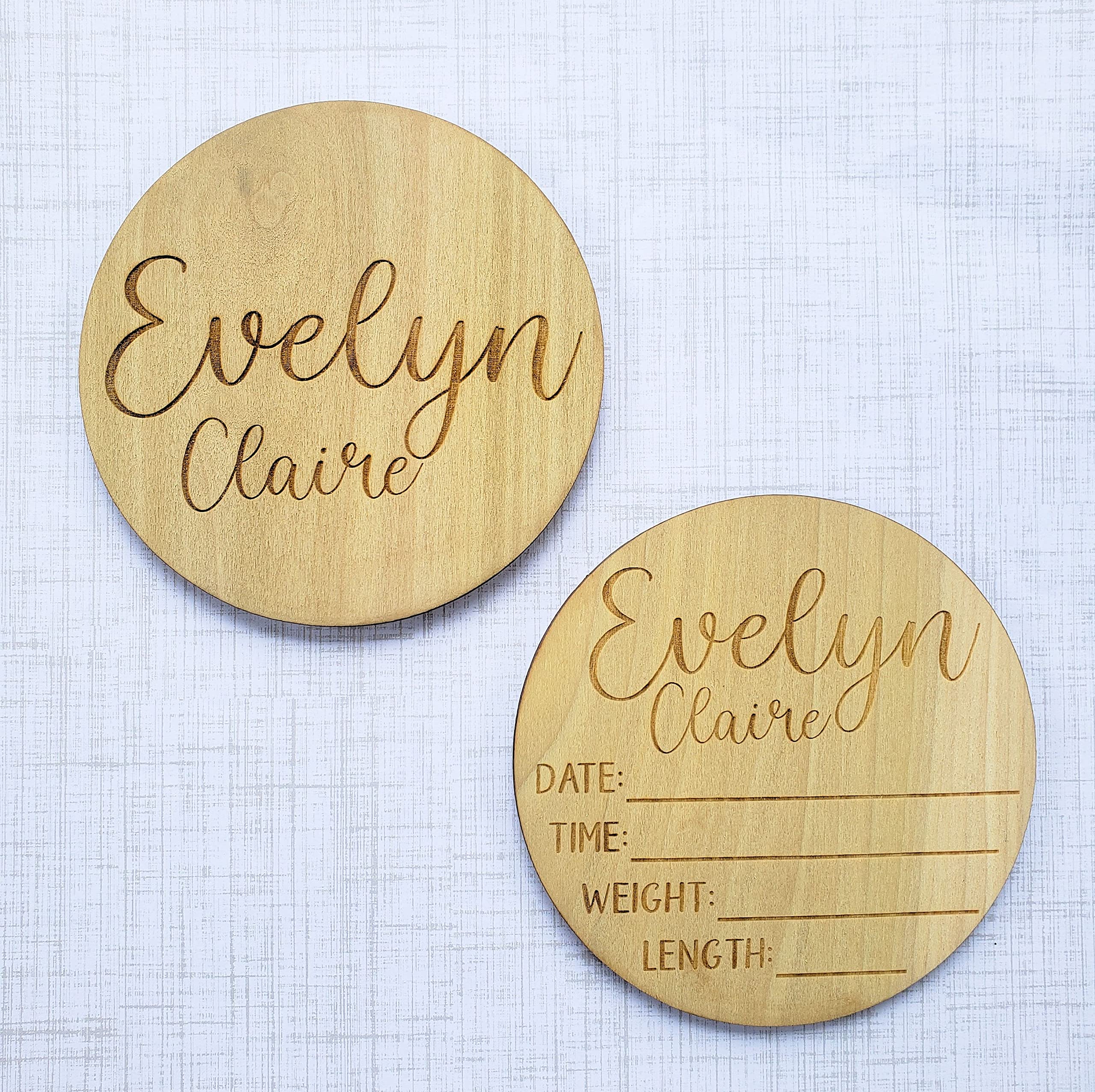 Buy Baby Birth Stat Sign, Baby Name Announcement wood round, Baby